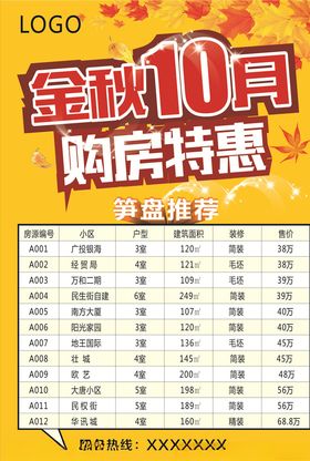 金秋10月购房特惠202010