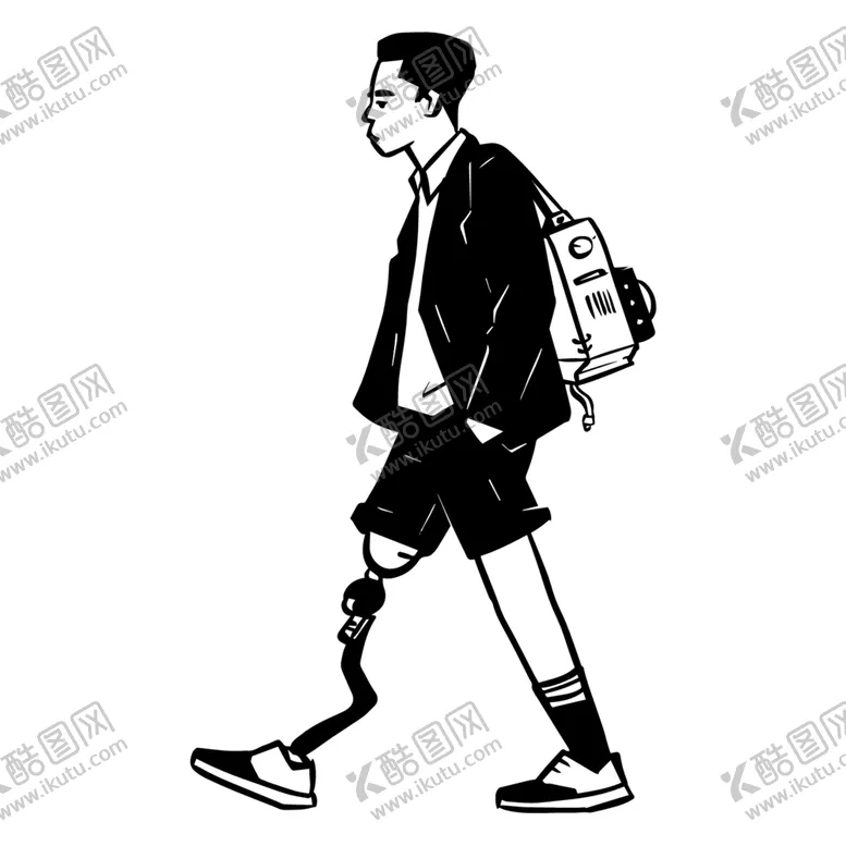 编号：30902312100158094438【酷图网】源文件下载-站立残疾男人