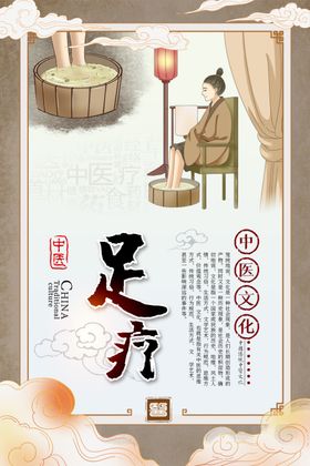 足疗中医复古宣传海报素材