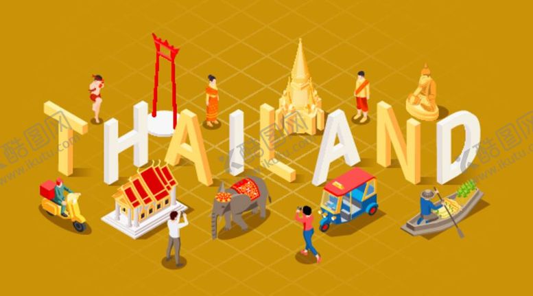 编号：69260712051801295805【酷图网】源文件下载-创意泰式旅行插画