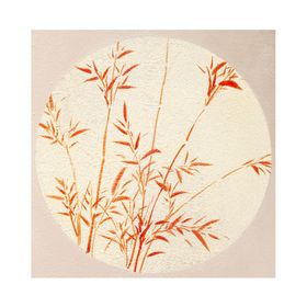 简约红竹子装饰画