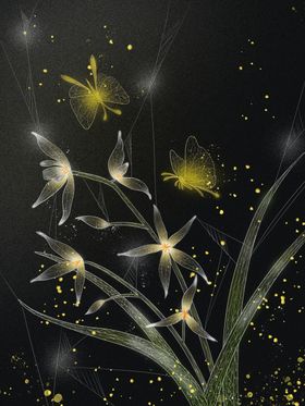 梦幻夜中绽放的神秘花朵