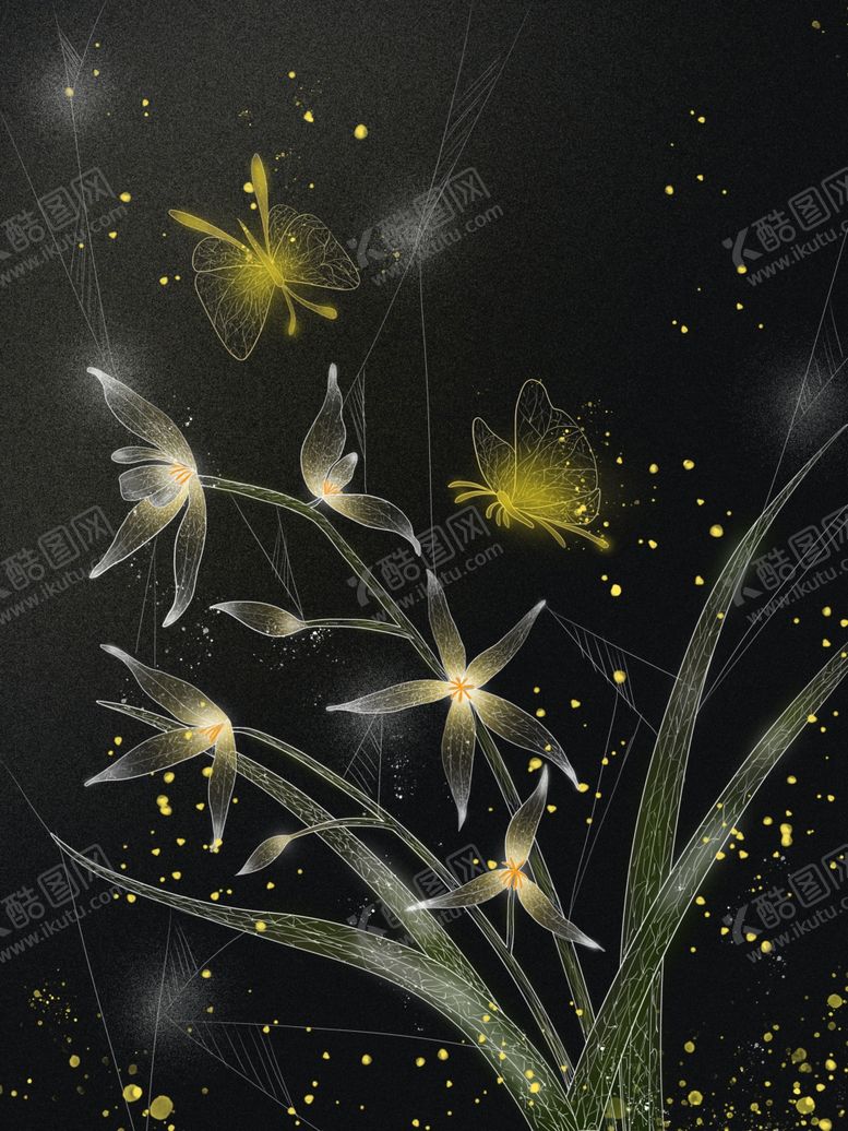 编号：14812004010103576518【酷图网】源文件下载-梦幻夜中绽放的神秘花朵