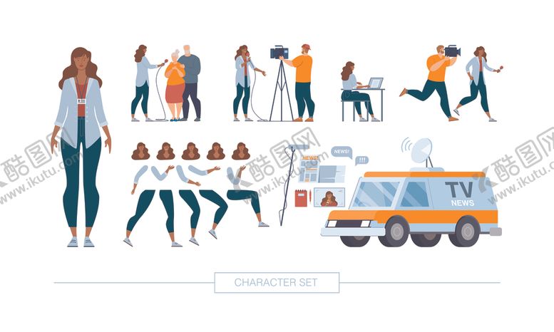 编号：81452711011832235731【酷图网】源文件下载-扁平化职业人物插画