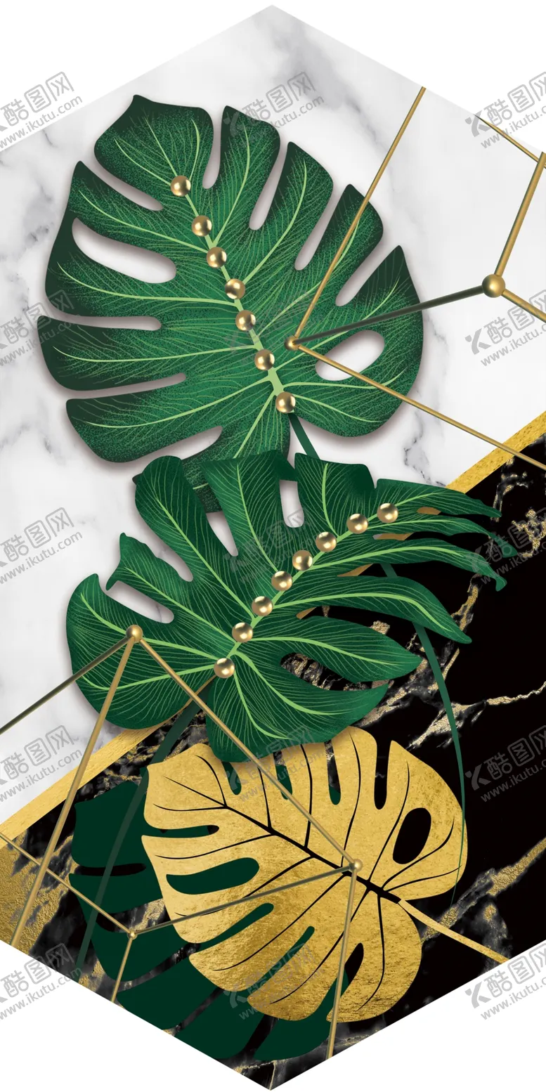 编号：84901803141117176051【酷图网】源文件下载-金色树叶装饰画