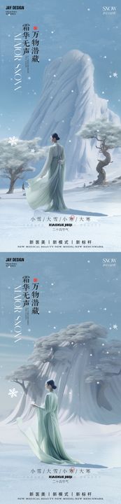 地产大雪小寒大寒节气海报