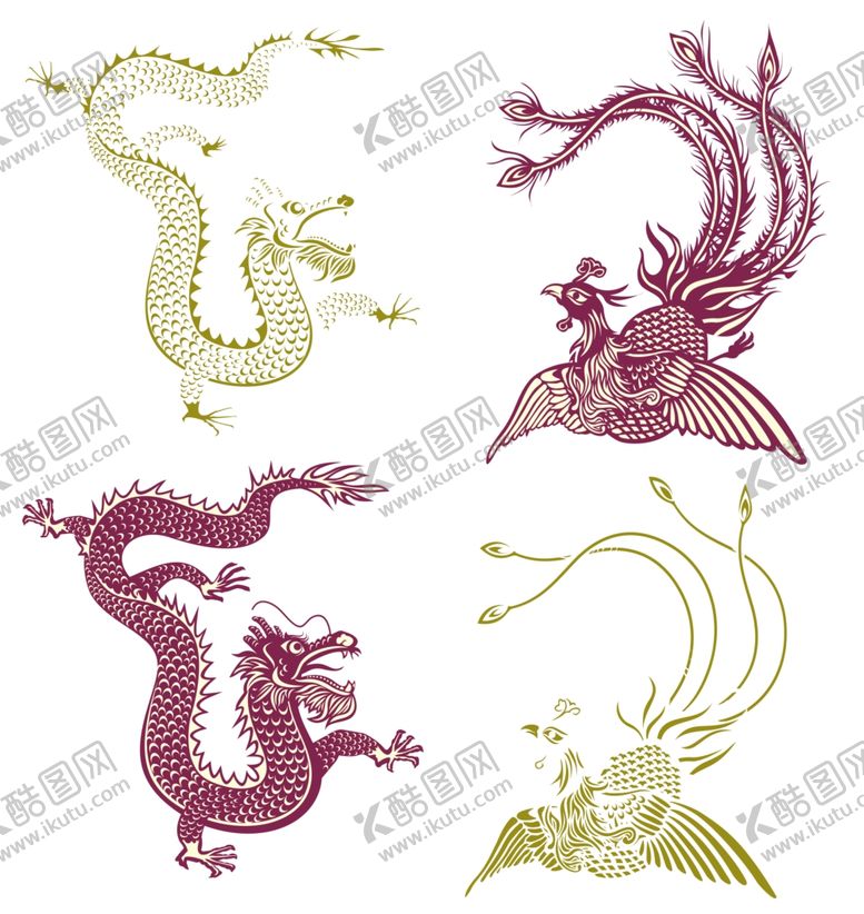 编号：56741710102310273997【酷图网】源文件下载-古装龙凤素材图片
