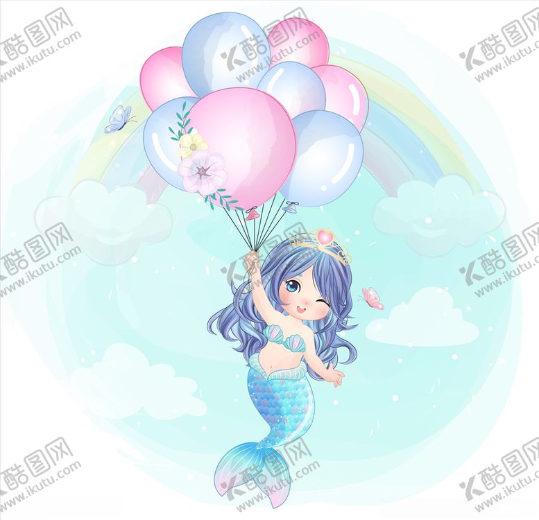 编号：95283109280928073914【酷图网】源文件下载-卡通美人鱼