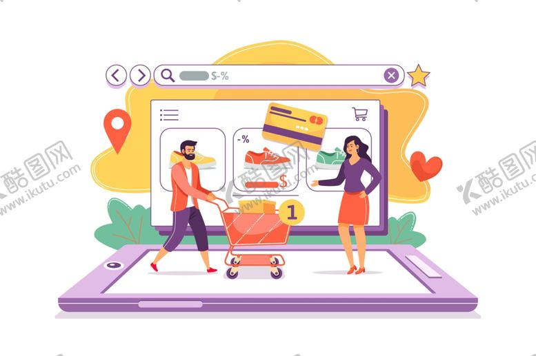 编号：25639409171649456110【酷图网】源文件下载-电子商务网购矢量插画