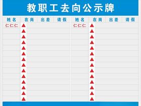 学校老师去向牌