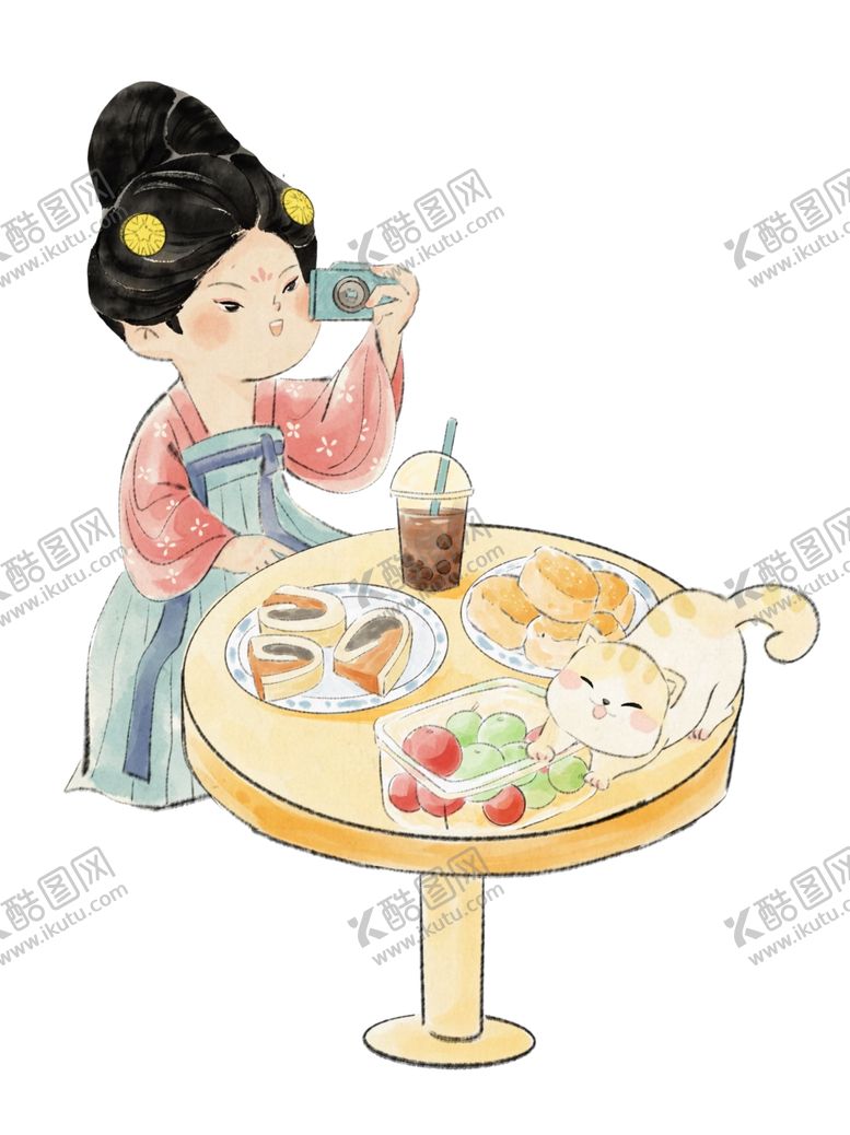 编号：86410312100715507684【酷图网】源文件下载-卡通古风美女