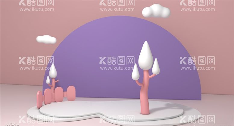 编号：33716803221929489533【酷图网】源文件下载-c4d模型创意清新电商展台电商