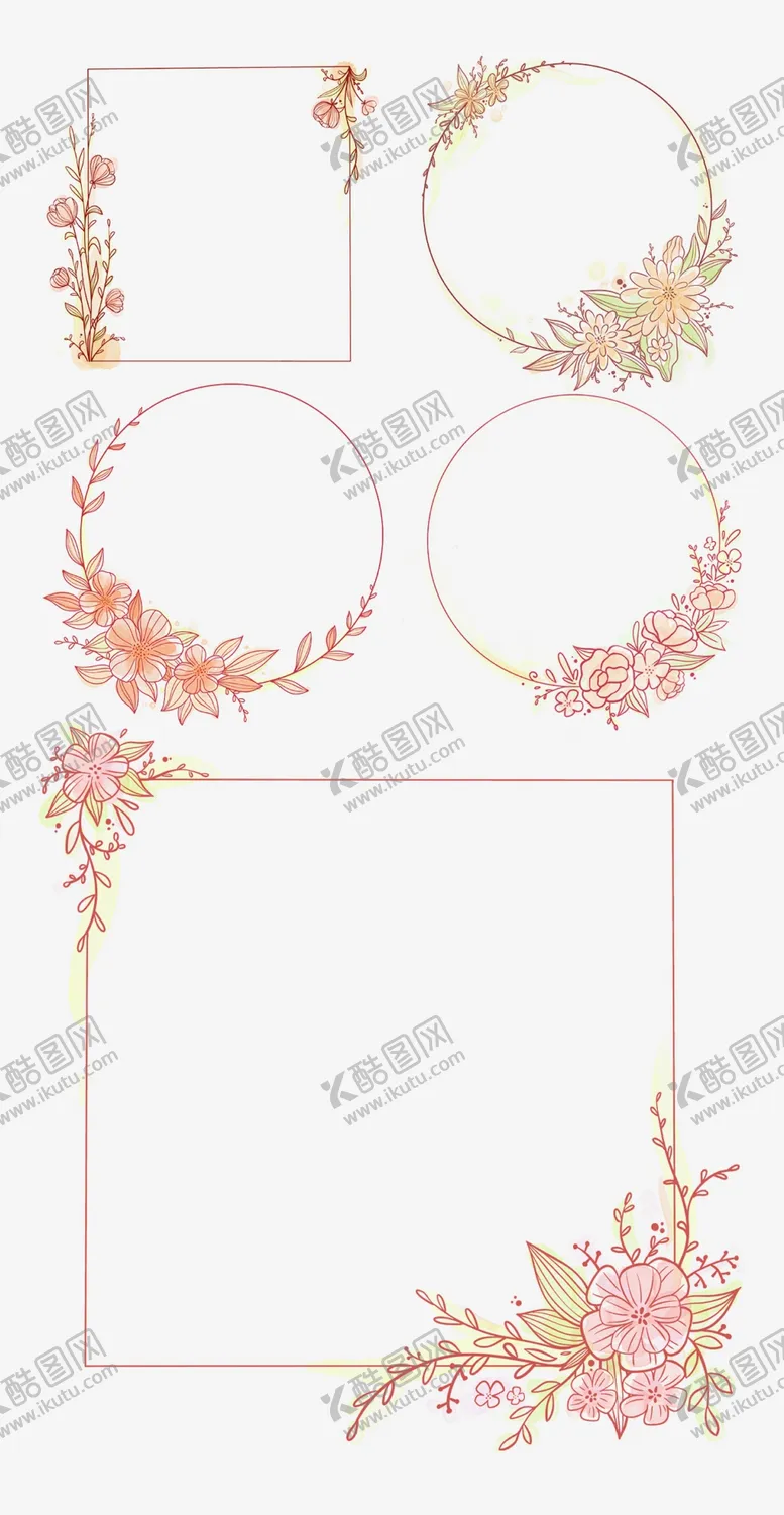 编号：10047801131737494286【酷图网】源文件下载-几何花朵边框