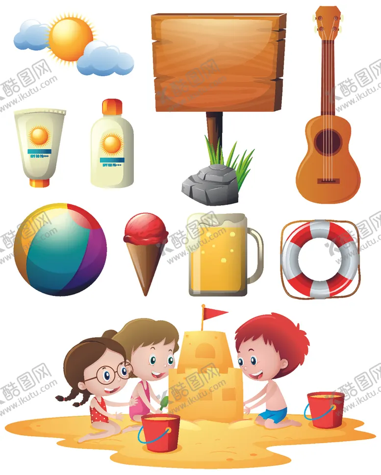 编号：55080709092257087175【酷图网】源文件下载-卡通夏天素材