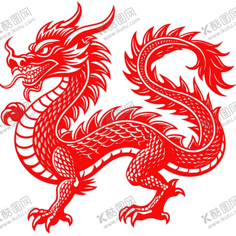 编号：21992811291526427714【酷图网】源文件下载-龙年剪纸