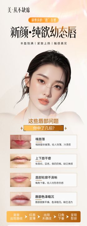 医美丰唇案例科普长图海报