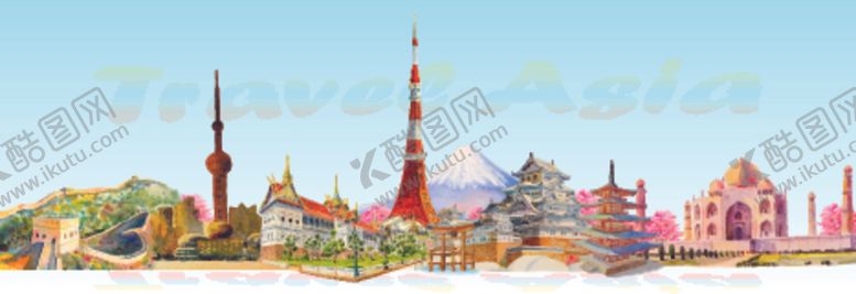 世界旅游景点名胜古迹行巴黎扁平化