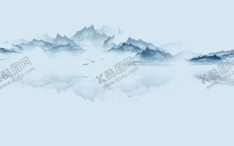 编号：91091201261536319344【酷图网】源文件下载-新中式水墨山水背景墙窗帘