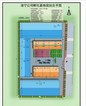 鸟瞰规划水景古建彩平图