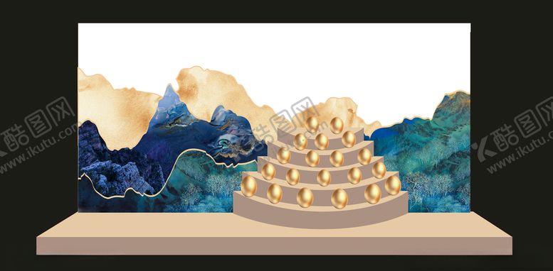 编号：70960705031826143536【酷图网】源文件下载-新中式惊喜砸金蛋背景展板