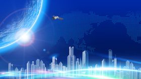 炫彩城市科技背景