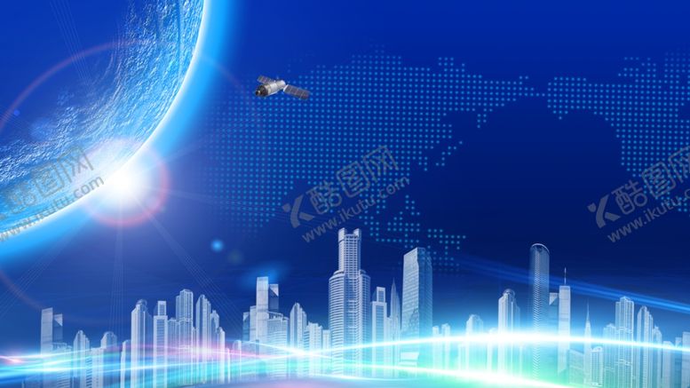 编号：98622409232244506083【酷图网】源文件下载-炫彩城市科技背景