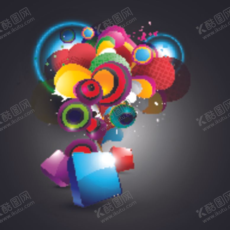 编号：44164107121854245470【酷图网】源文件下载-3d动感几何体梦幻背景