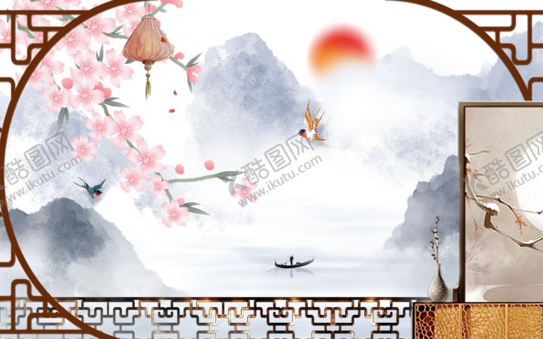 编号：75281607092233386292【酷图网】源文件下载-新中式背景墙