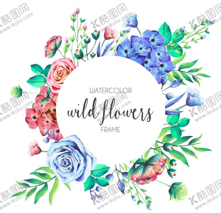 编号：68848209280932565392【酷图网】源文件下载-矢量花朵花环