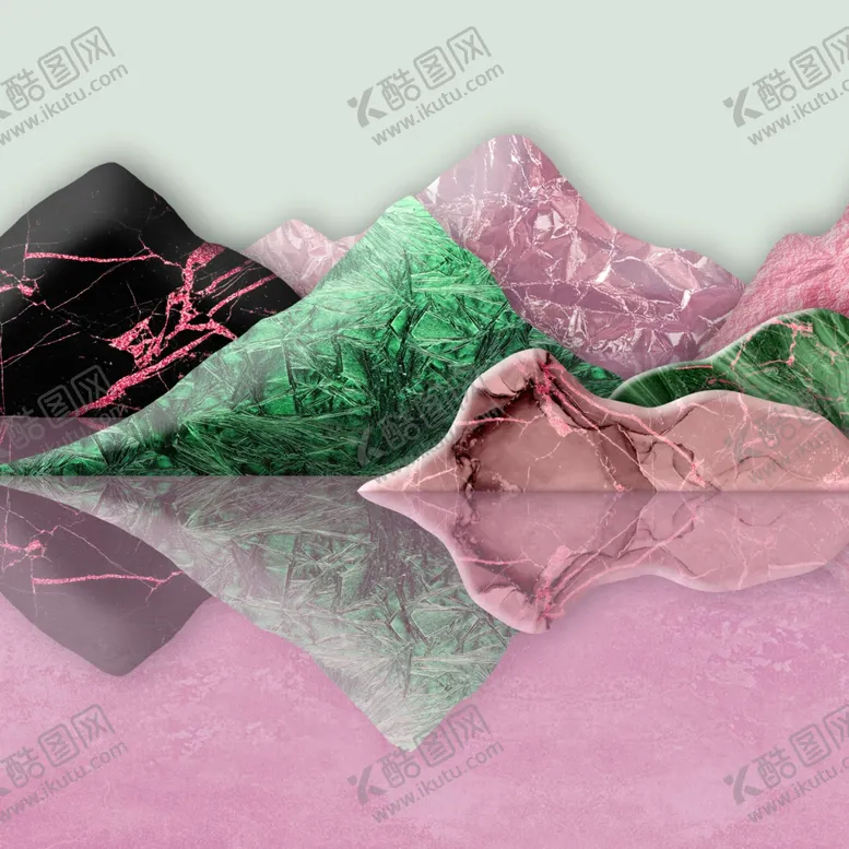 编号：57978612010033319621【酷图网】源文件下载-水彩山脉唯美挂画装饰画