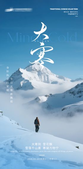 医院地产大寒节气海报