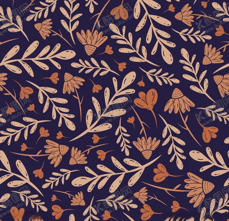 编号：78179711011430295133【酷图网】源文件下载-卡通花鸟植物底纹图案