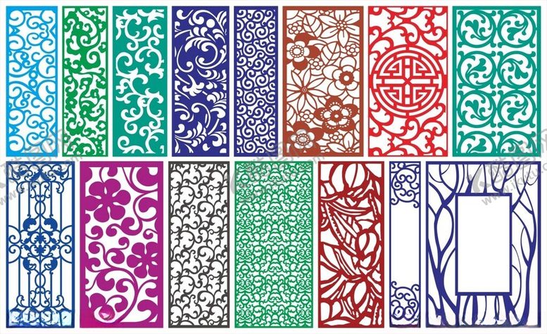 编号：41467810121831418797【酷图网】源文件下载-窗花镂空花纹屏风隔断雕花