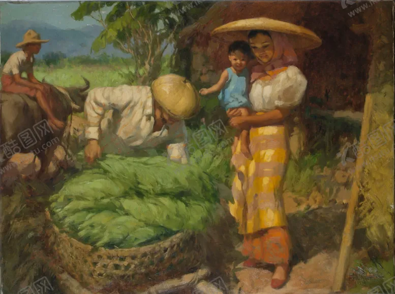 编号：67815309261045582144【酷图网】源文件下载-油画农民插画丰收插秧