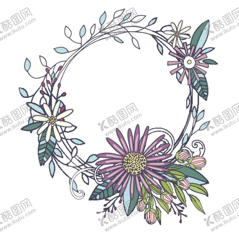 编号：95212810172310194238【酷图网】源文件下载-小清新花朵植物插画