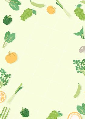 手绘小清新卡通蔬菜水果海报背景
