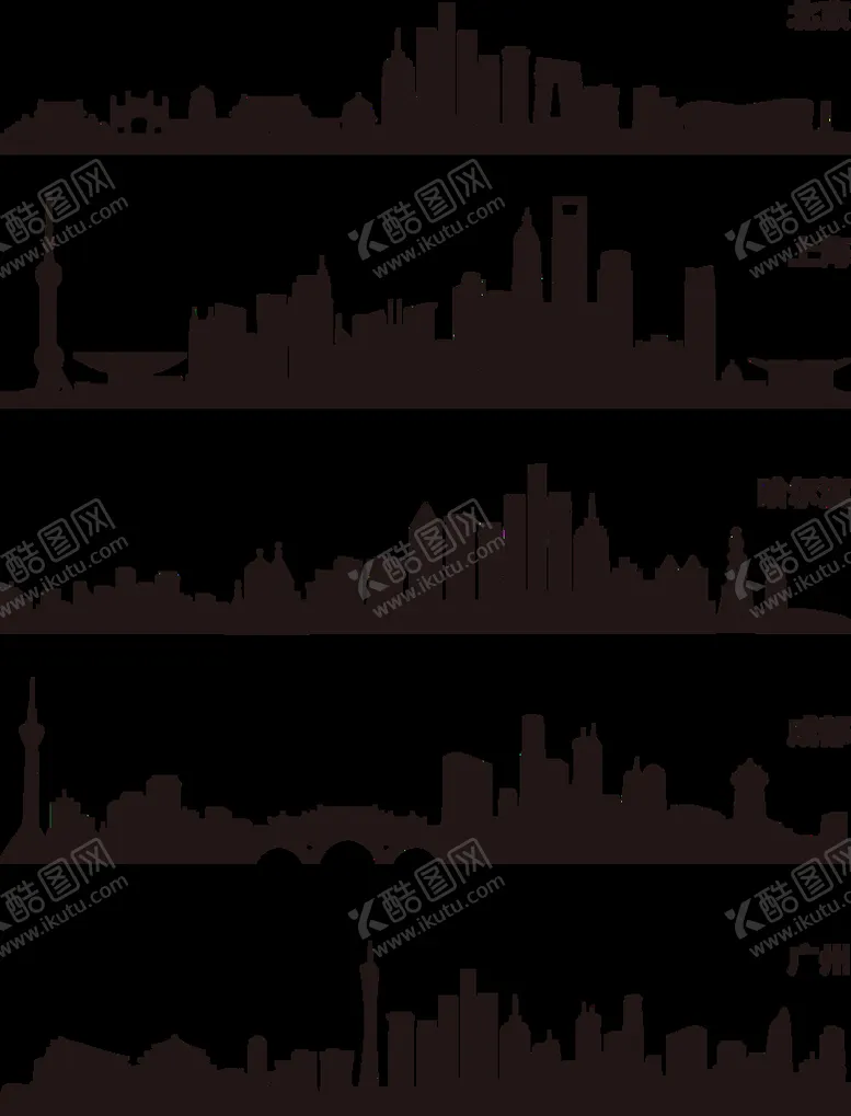 编号：24186509160431011567【酷图网】源文件下载-城市剪影摩天大楼高楼大厦