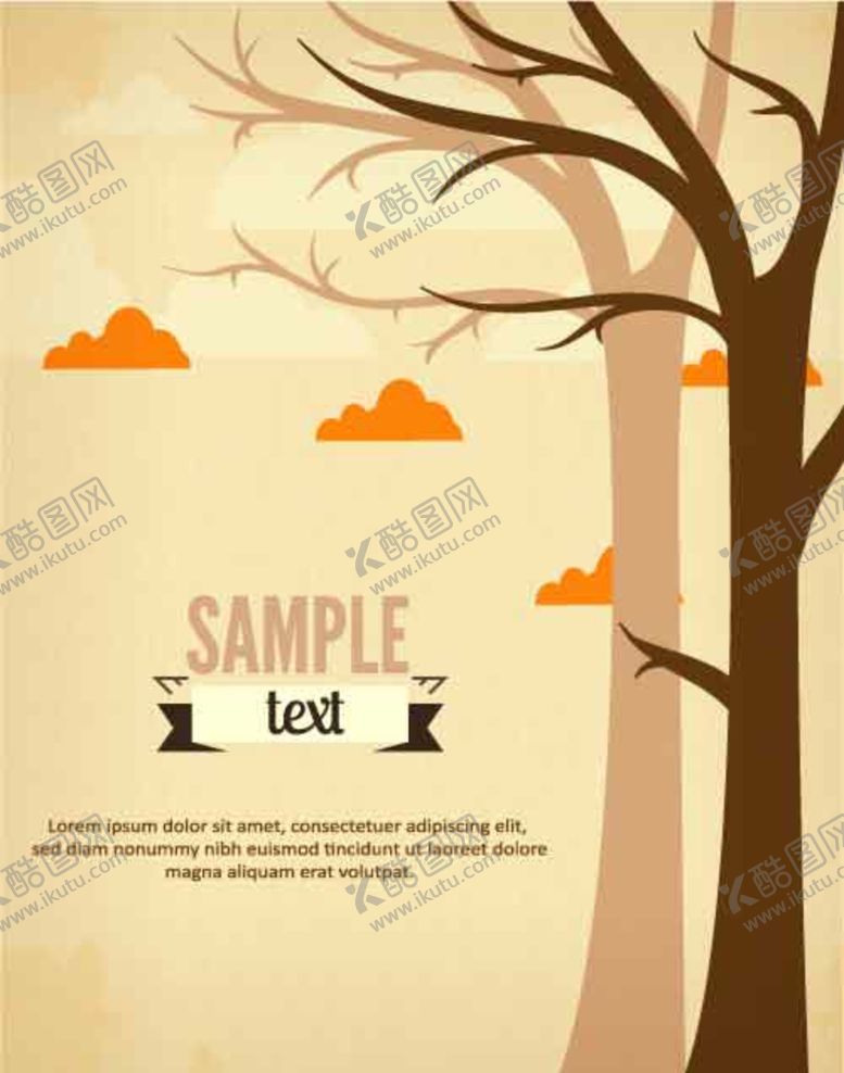 编号：60175410141500466628【酷图网】源文件下载-复古背景树木云文艺唯美做旧