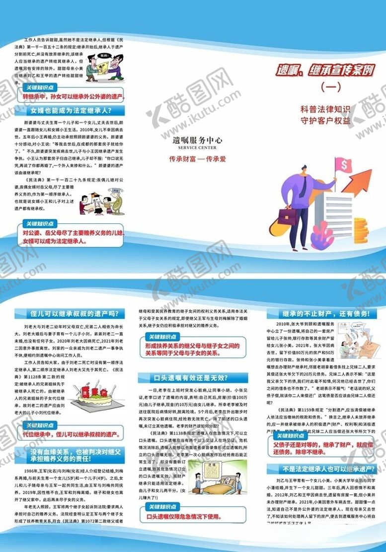 编号：73529106121603263627【酷图网】源文件下载-蓝色遗嘱科普折页