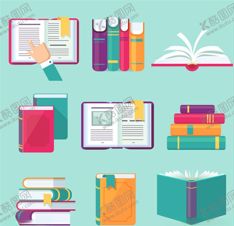 编号：92343310061857453117【酷图网】源文件下载-矢量手绘书本素材