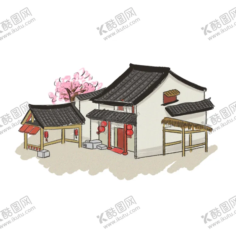 编号：70847904080139189558【酷图网】源文件下载-手绘古建筑