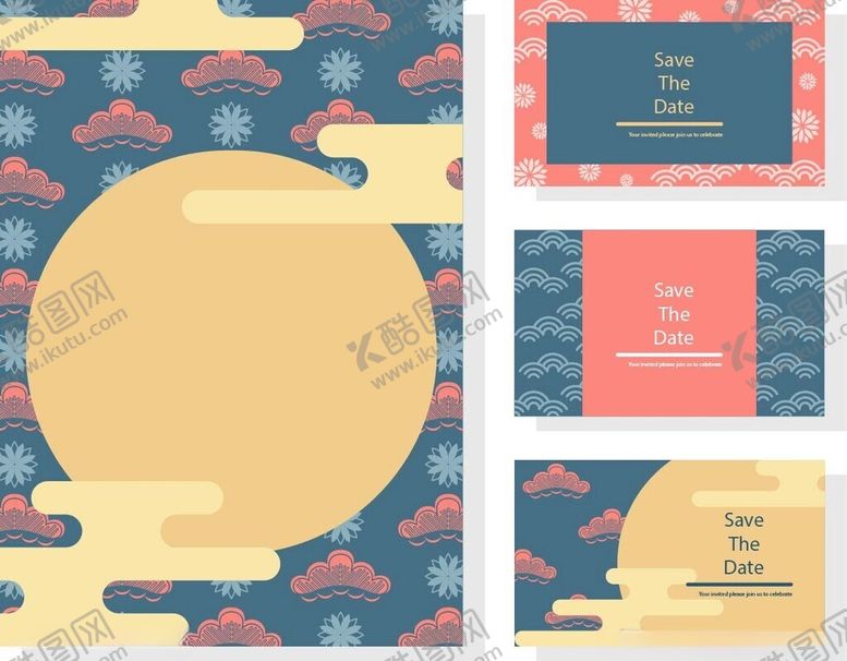 编号：30089611182159355164【酷图网】源文件下载-日式风格几何图案卡片设计