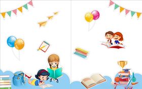 卡通幼儿园窗户装饰贴画