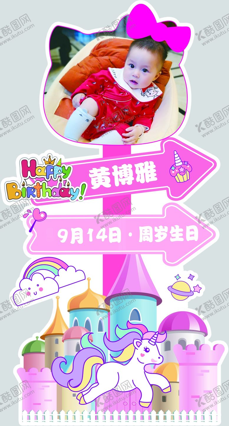 编号：90724407040854026224【酷图网】源文件下载-婴儿生日迎宾牌