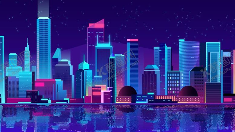 编号：65190712031111381416【酷图网】源文件下载-城市倒影插画