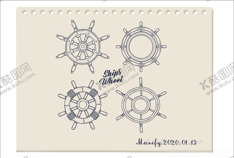 编号：81476610071519315148【酷图网】源文件下载-4款船锚手绘稿