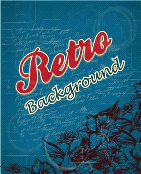 蓝色做旧欧式风格背景花纹底纹