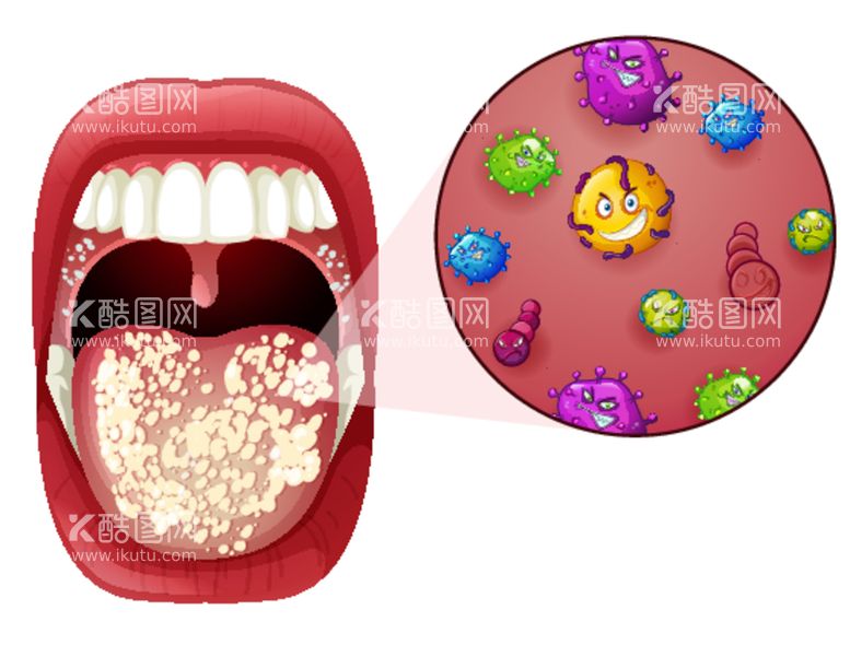 编号：88562412110156554971【酷图网】源文件下载-口腔细菌插画