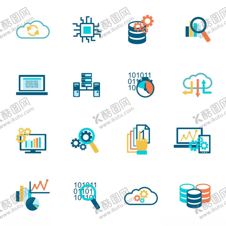 编号：93589105012150585758【酷图网】源文件下载-科技与数据相关图标集合