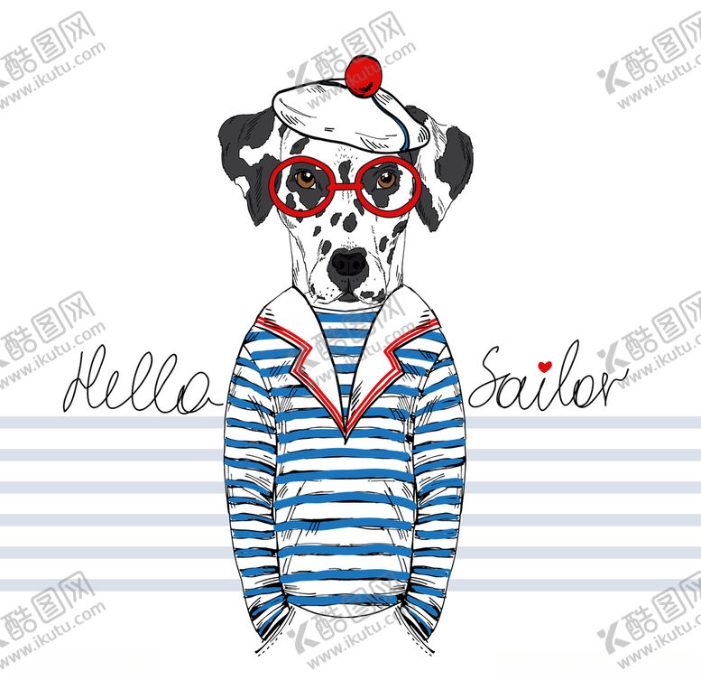 编号：62902309301746011805【酷图网】源文件下载-哈巴狗海军风